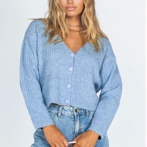 Princess Polly blue cropped sweater